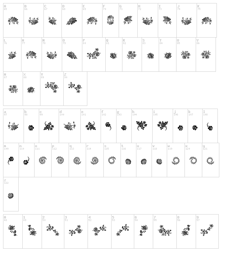 Floreale Two font map